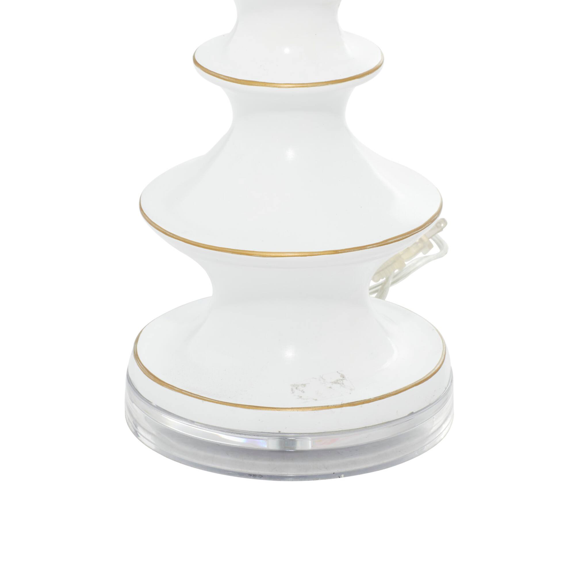 30" White Polystone & Iron Traditional Table Lamp
